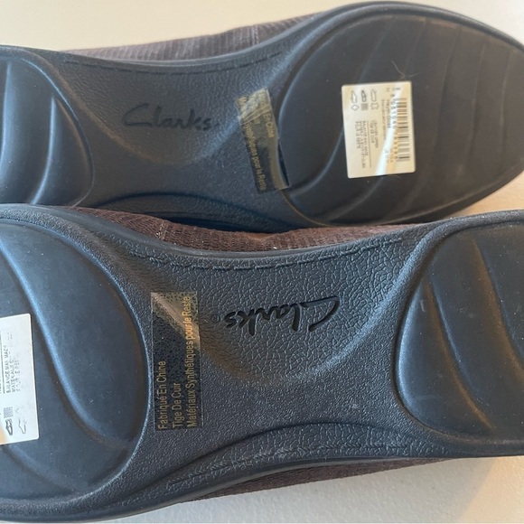 NWOT Clarks Leather Snake Print Loafer Flats Haydin gloss brown size 10W - Picture 15 of 16